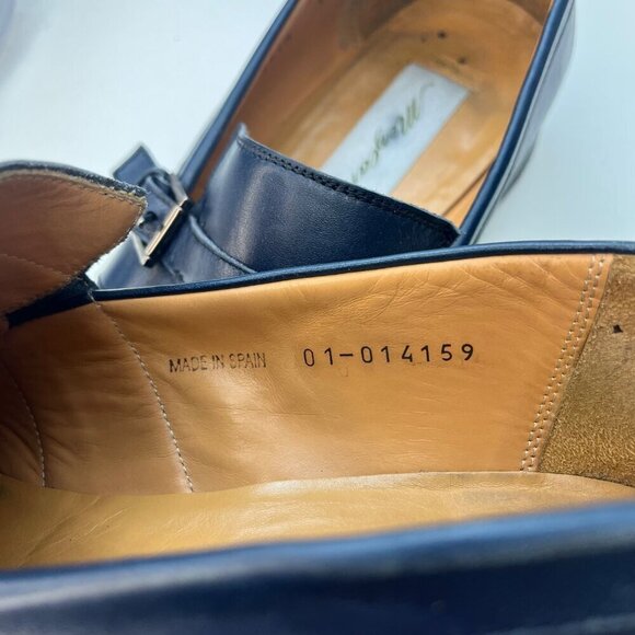 Mezlan Leather Loafers Slip On Men's Size 10M Blue Color Sharp Professional - Picture 12 of 13